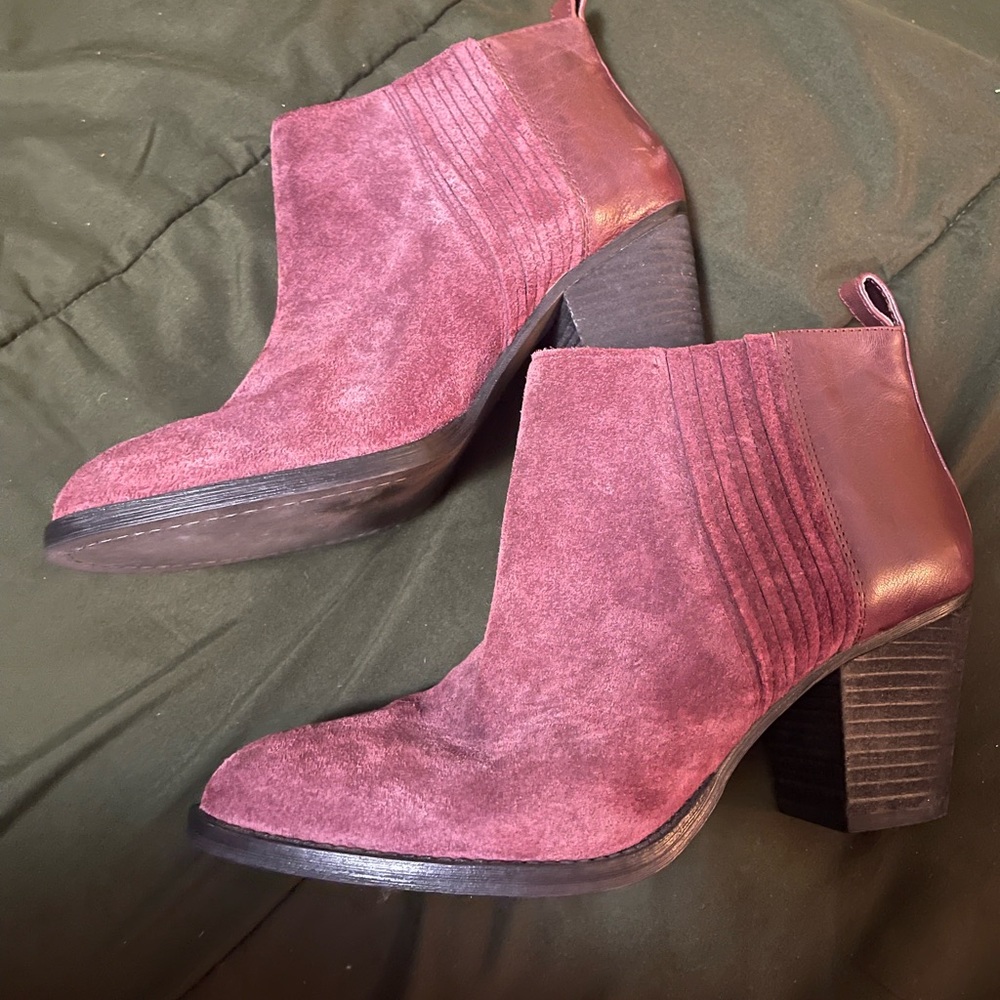 Plum Suede Ankle Boot